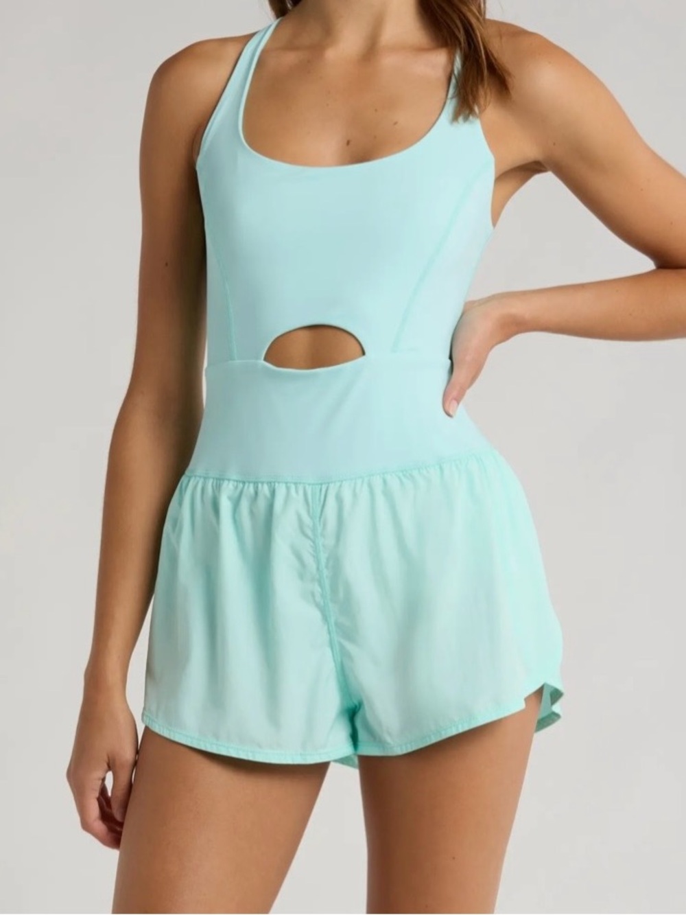 FP Movement Free People Righteous Runsie Romper Mojito Green Sz XS